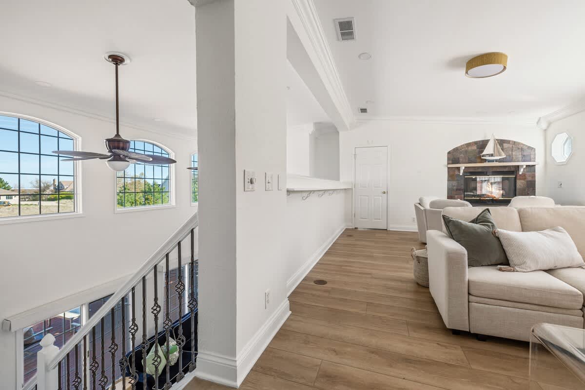 An extra living space for quiet time, game night, or curling up fireside after a beach day.