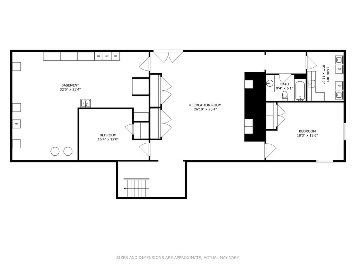 Wilder Woods Lower Level Floor Plan.