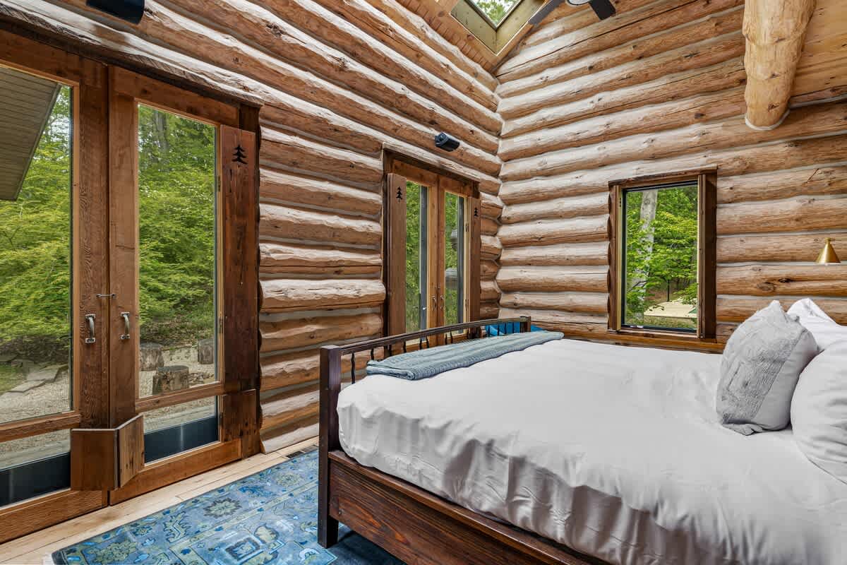 Wake to rustling leaves and soft morning light through the window.