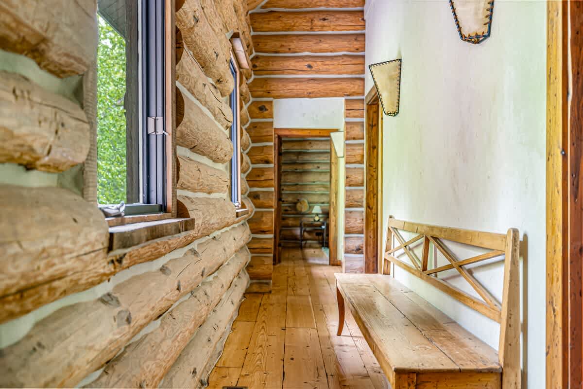 Maple Island logs lead the way to the bedrooms.