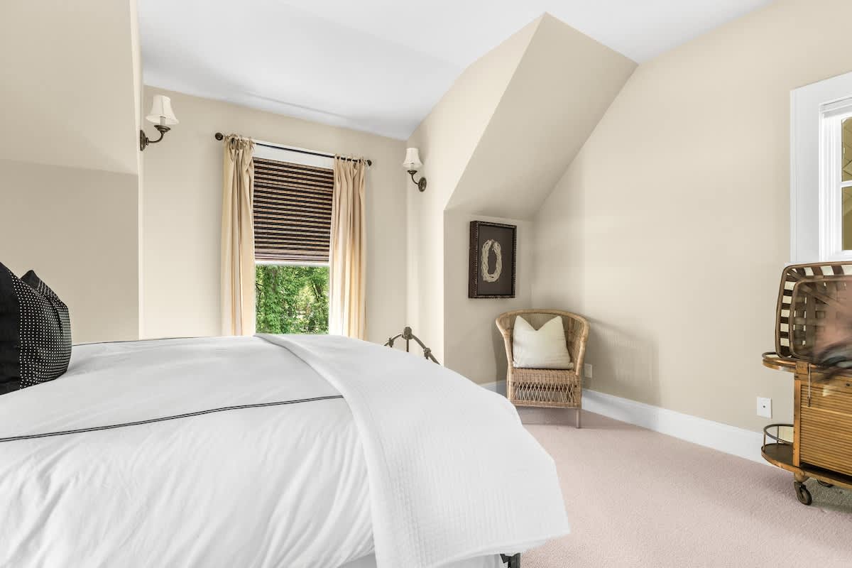 A calming nook with vintage charm and cozy touches.