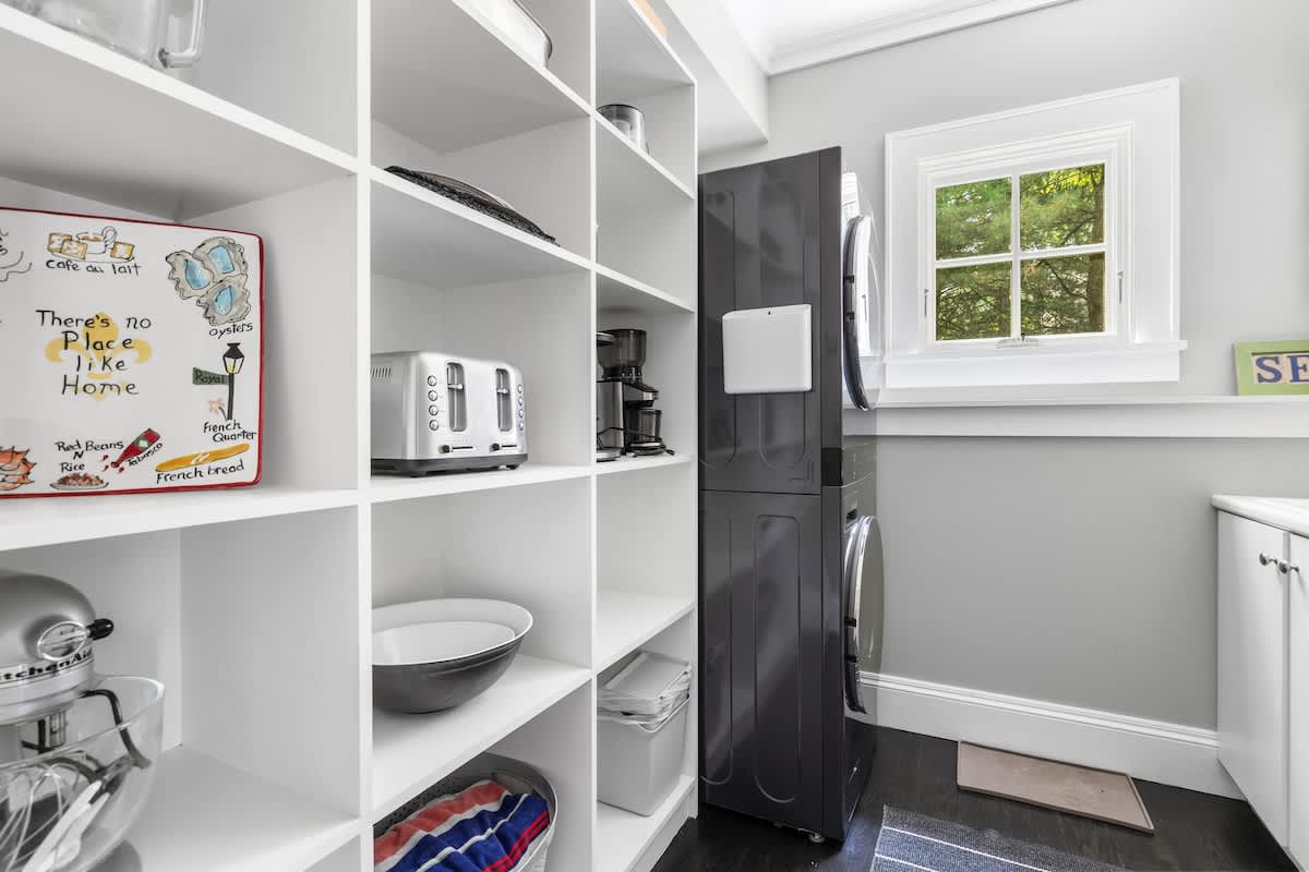 Function meets flair with this stylish, utility-ready zone.