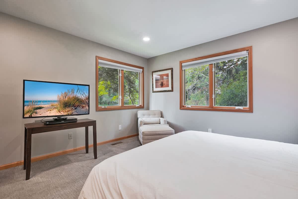Peaceful views by day, movie marathons by night.
