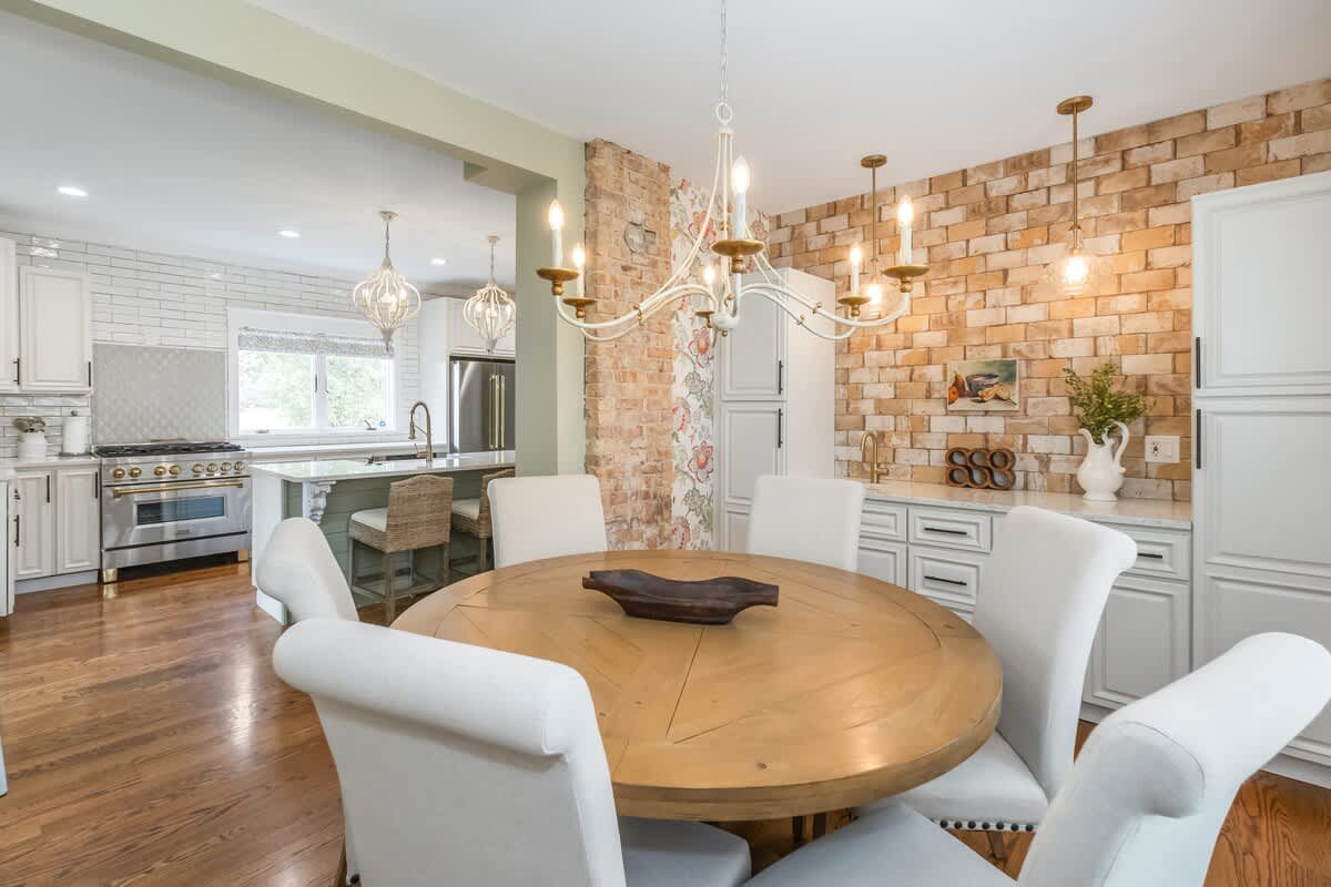 Open kitchen and dining space made for stylish feasts.