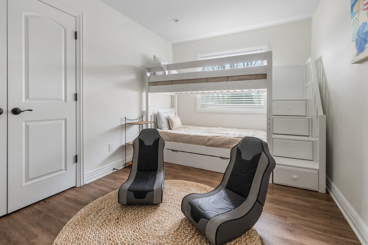 Bedroom 2 is on the main level & has twin bunk bed and twin trundle.