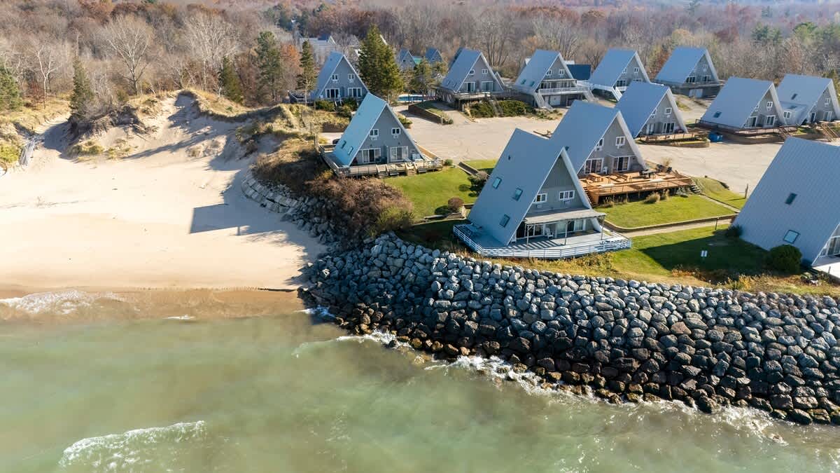 Enjoy direct access to the pristine shores of Lake Michigan.