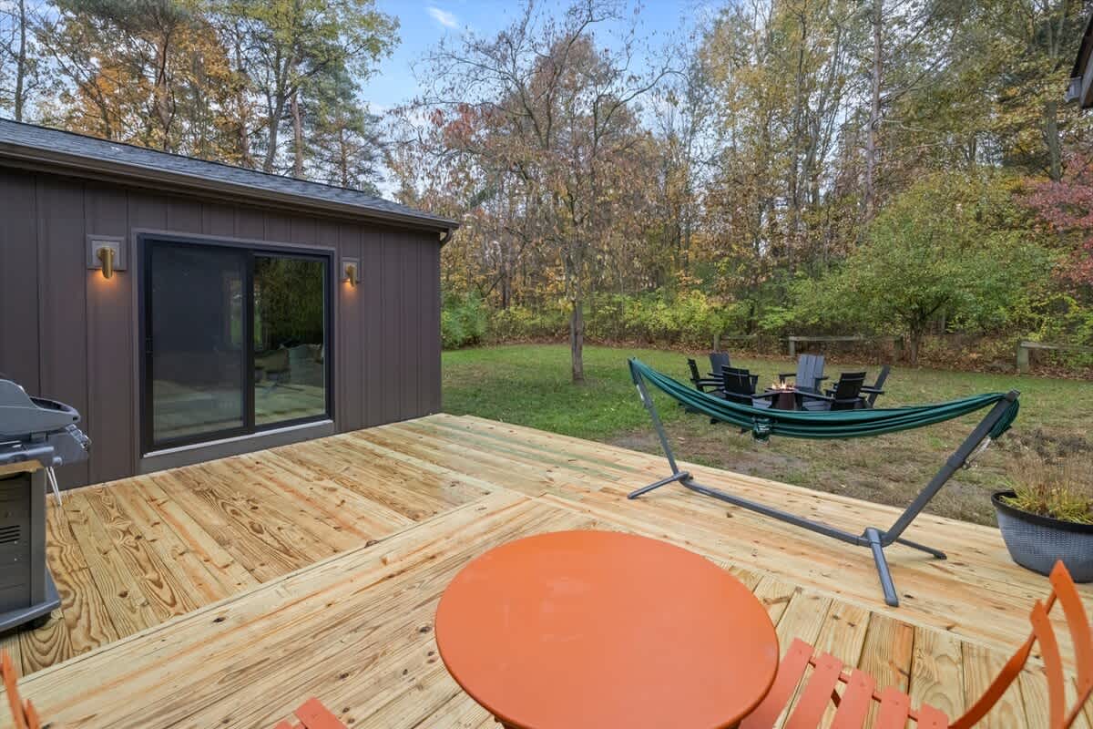 A sunny deck made for year-round outdoor living.