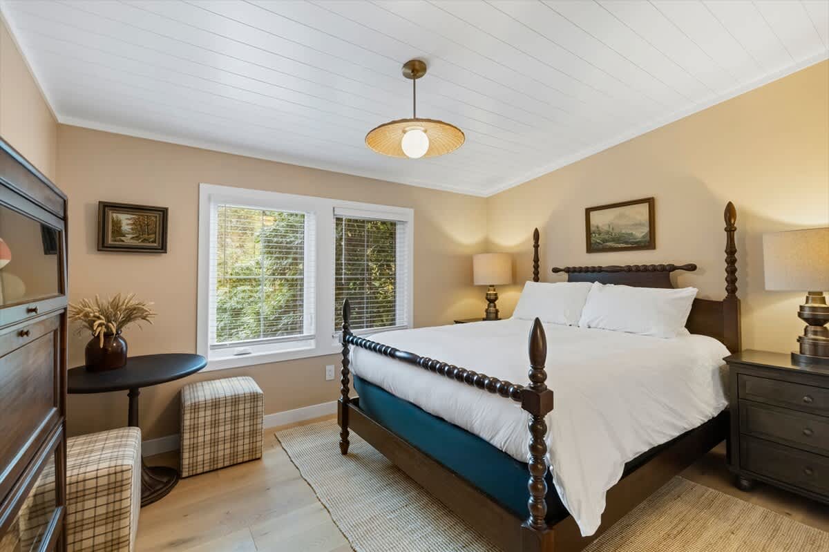 Bedroom 2 has a queen-size bed.