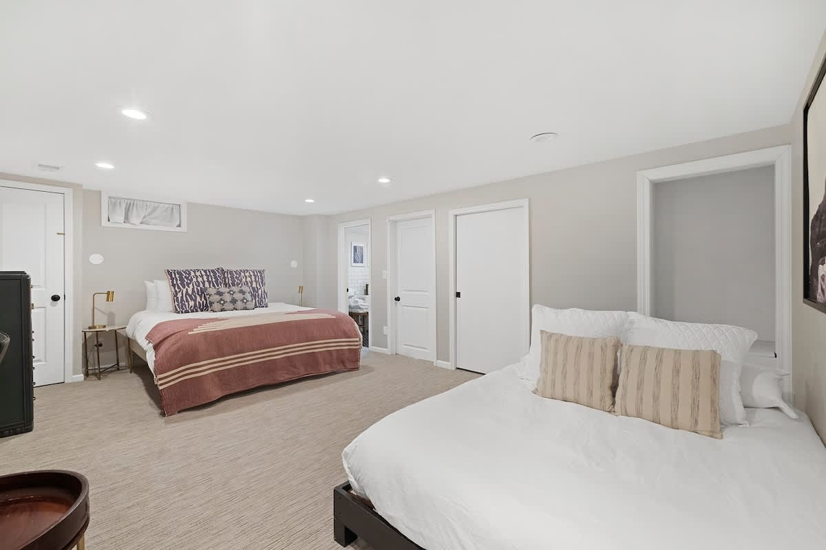 Bedroom 4 is on the main level and has a king and a queen-size bed.
