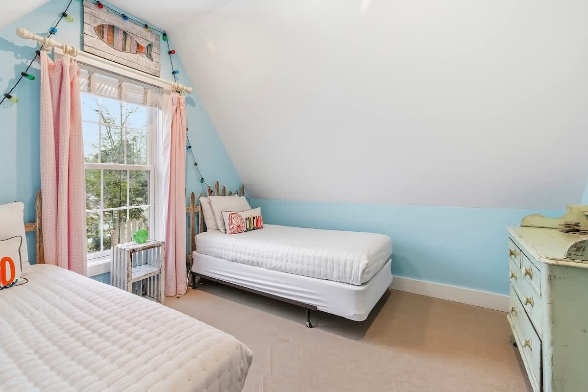 Sweet dreams start here in this playful twin retreat.