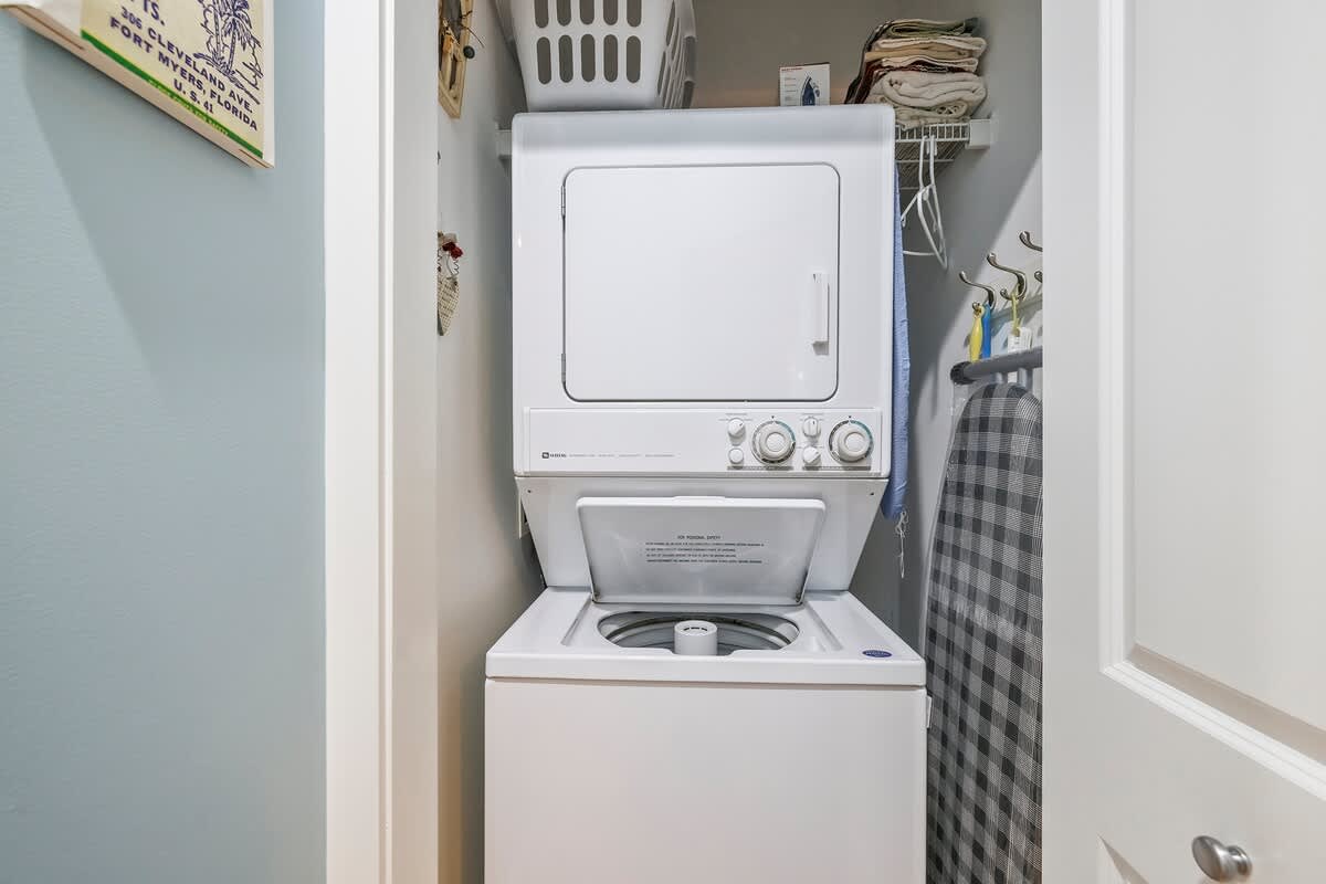 Laundry made easy with a convenient in-home washer and dryer.
