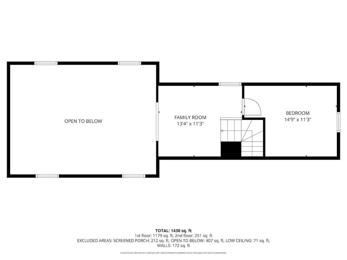 Star Cottage's 2nd Level Floor Layout.
