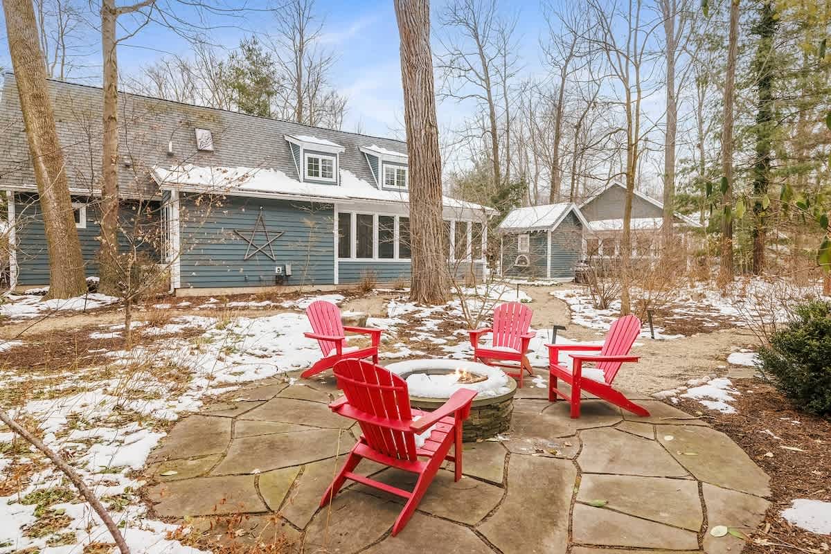 Winter nights glow warmer around the fire pit.