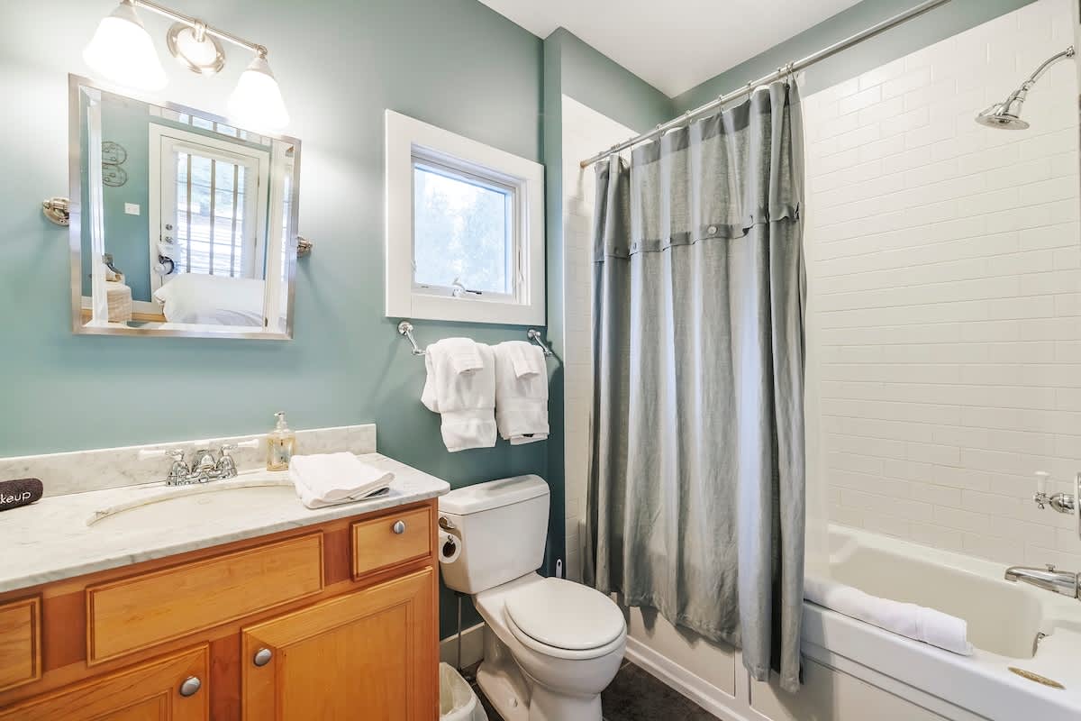 Bathroom #2 is on the main level, shared for guests and bedroom #2.