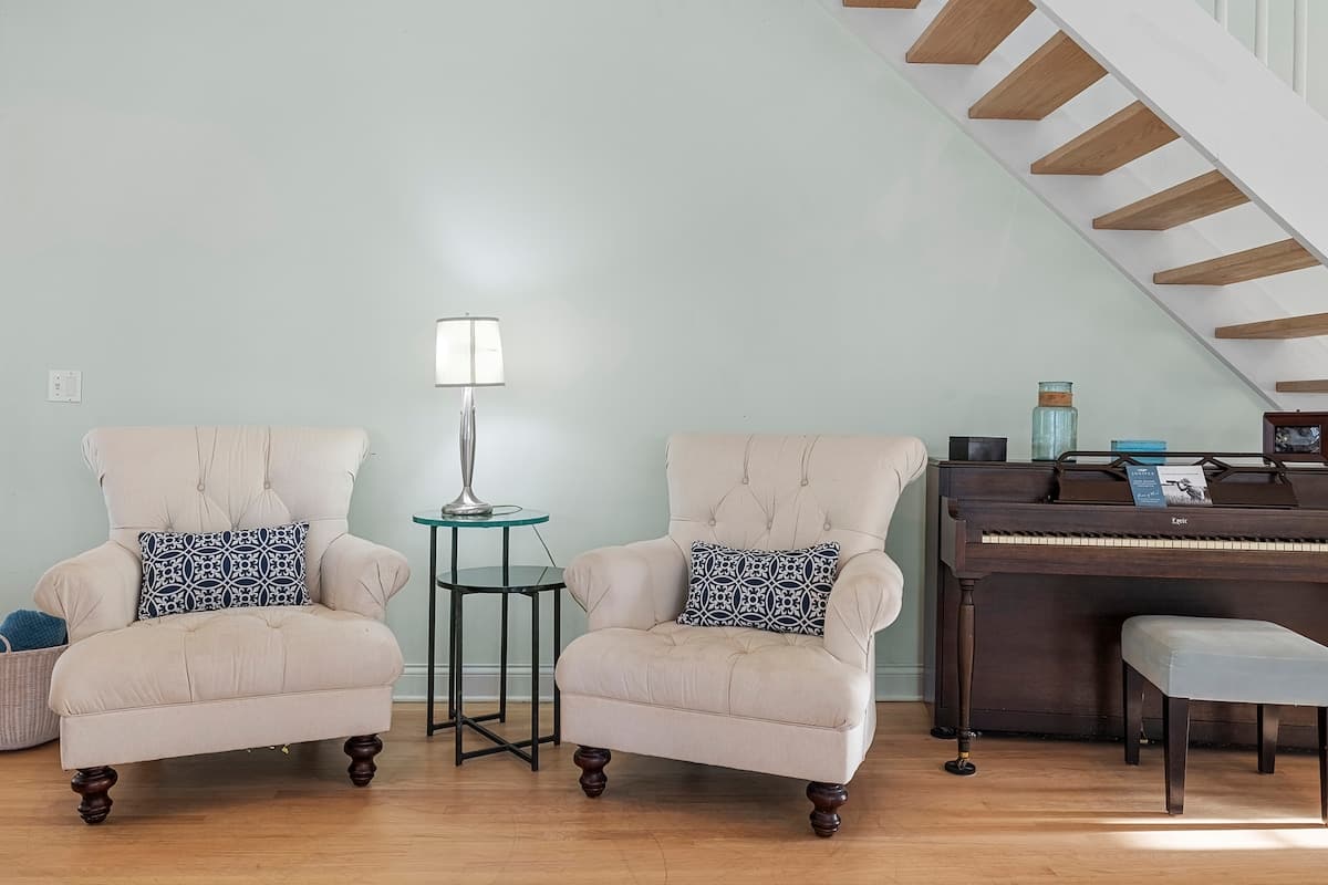 A calm spot to pause, recharge, or enjoy the piano.