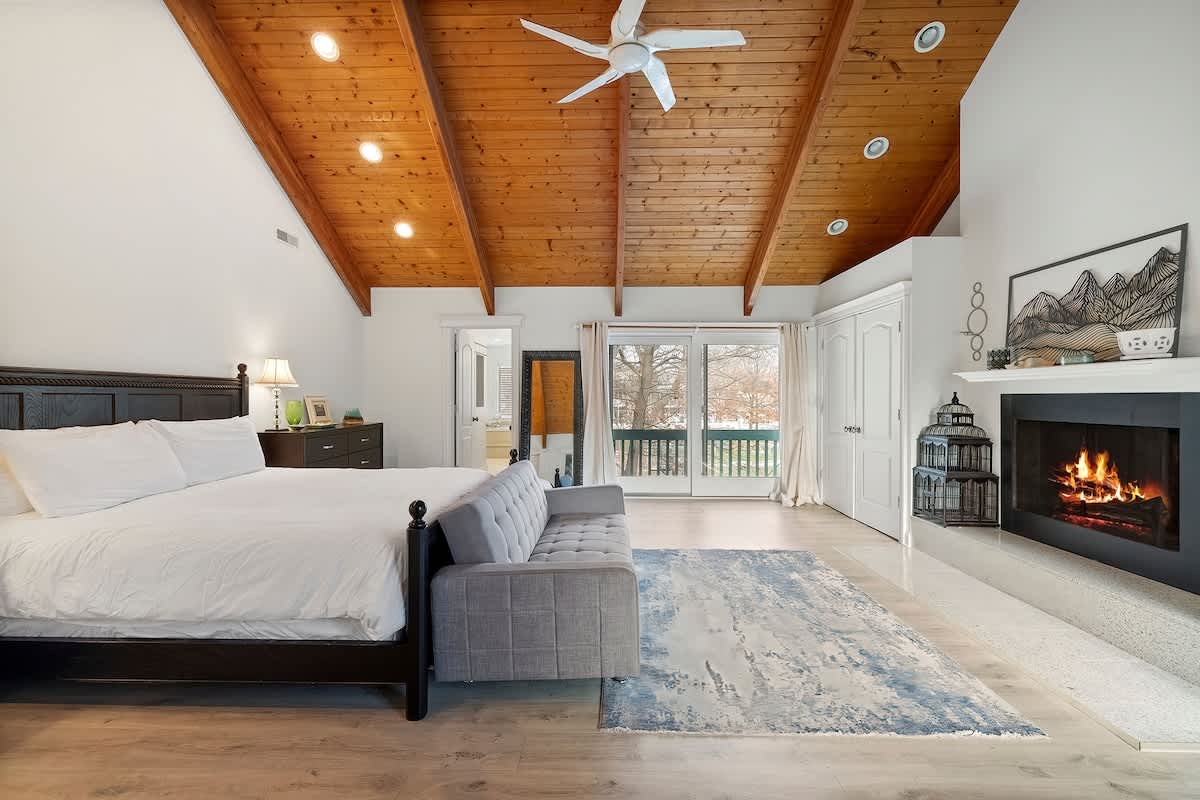 The signature suite is on the upper level and has a king-size bed.