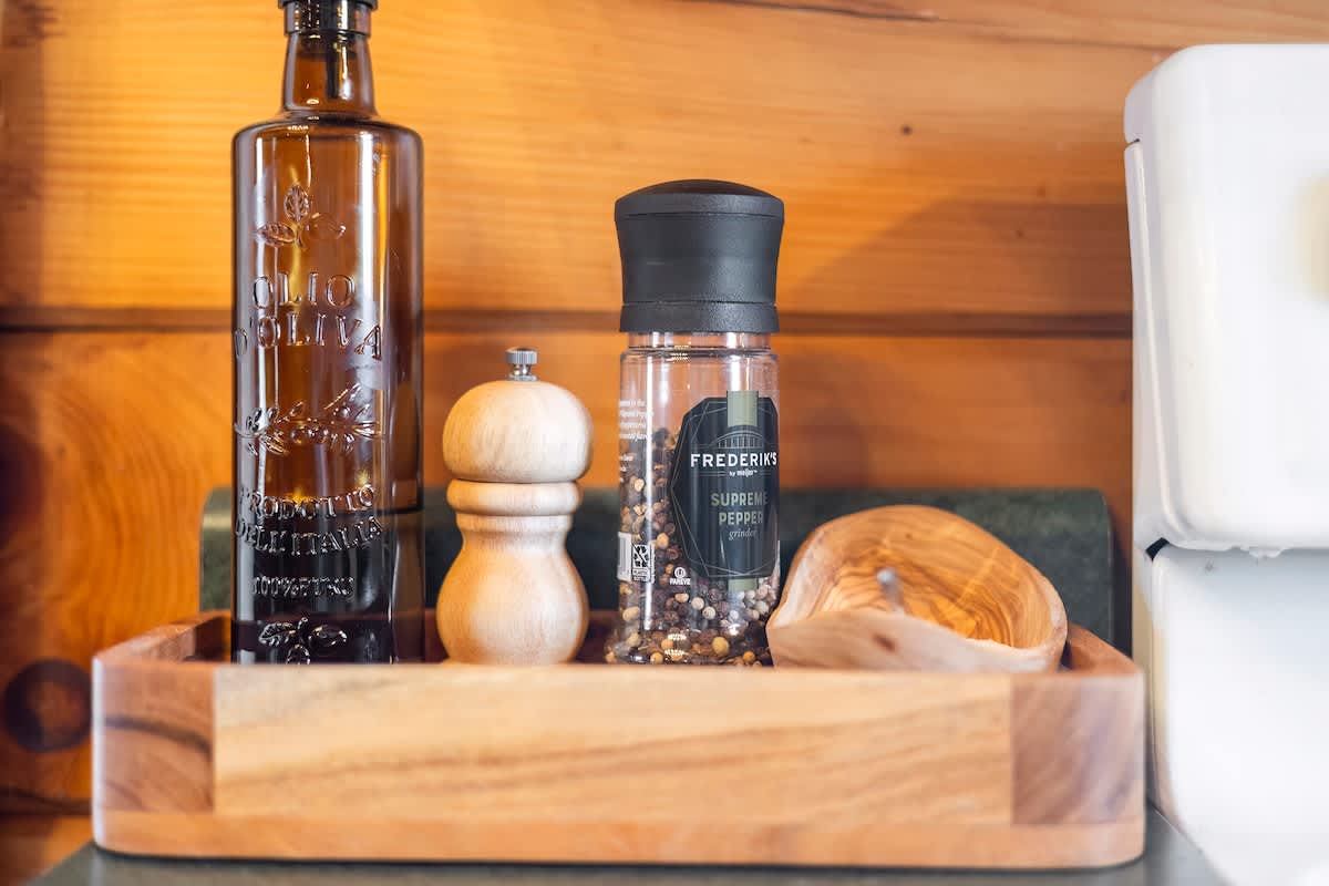 A well stocked kitchen ready for easy Southwest Michigan stays.