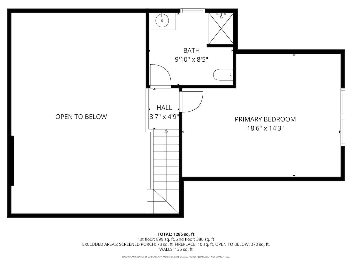 County Line Cabin's 2nd Floor Layout.