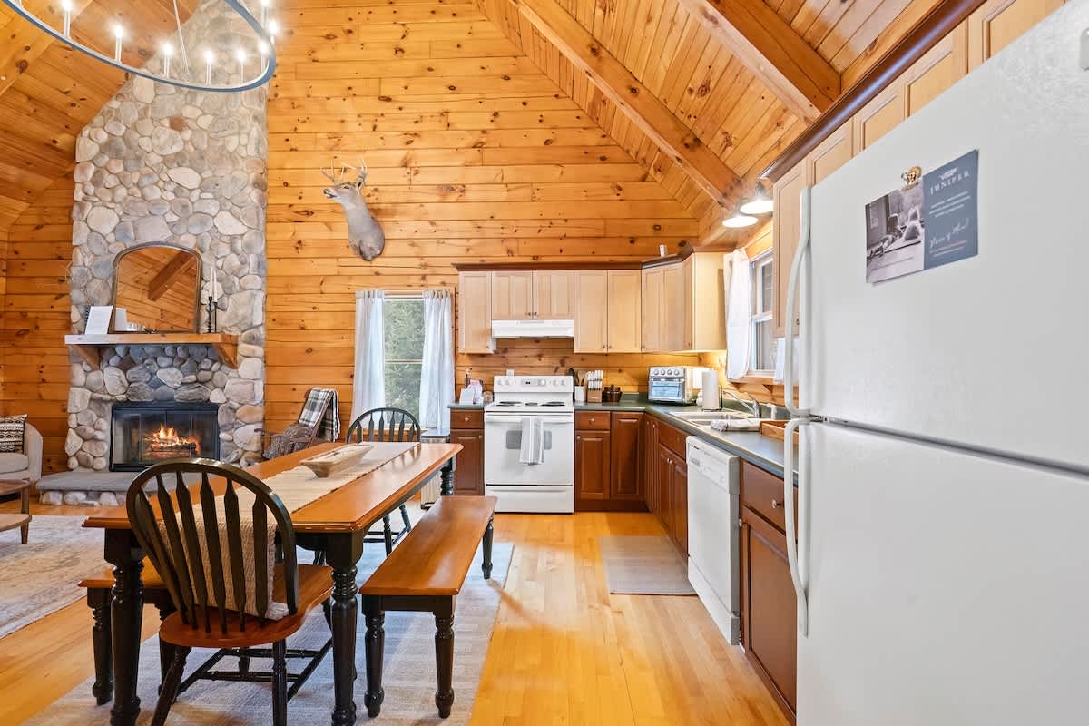 There's nothing like dining by the fireplace.