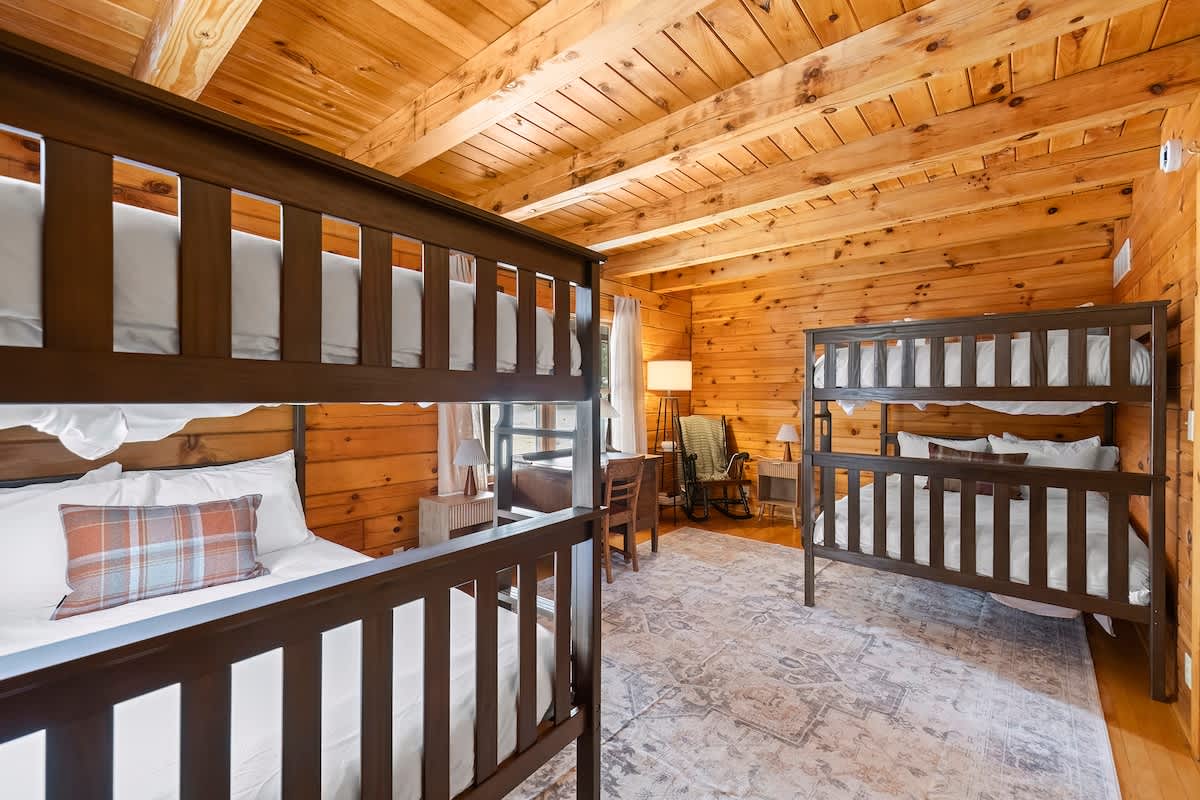 County Line's spacious bunk room is designed for comfortable group stays.