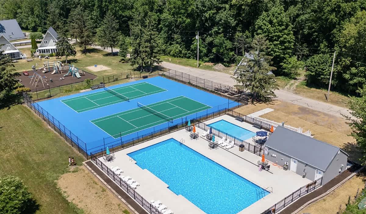 Resort-style fun awaits with 3 pools, tennis, and play at Chalet on the Lake Resort.