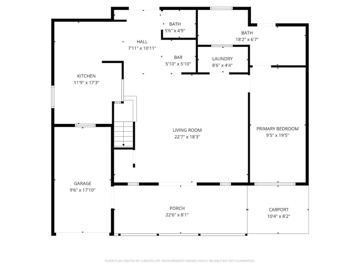Barefoot Cottage 1st Floor Plan.