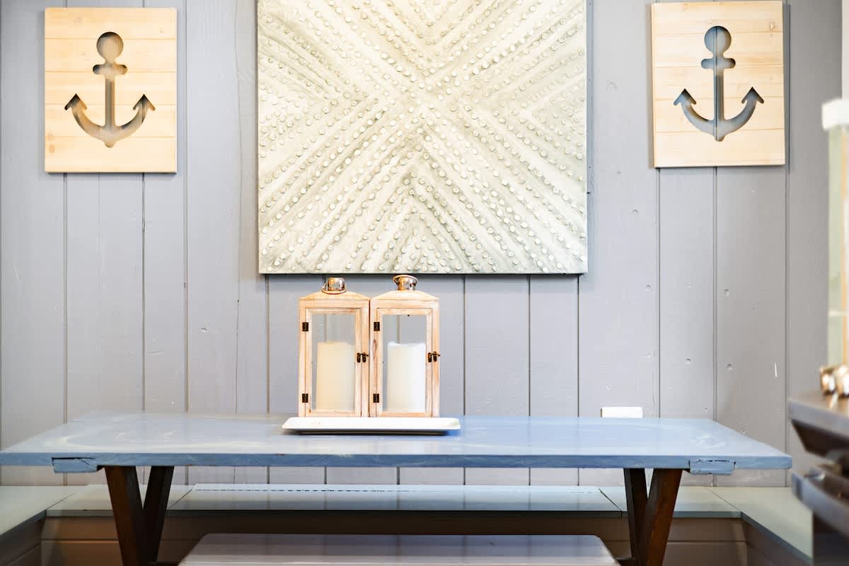 The cottage has subtle coastal touches that bring the spirit of the lake indoors.