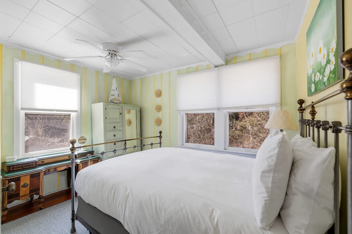 Bedroom 2 is on the upper level and has a queen-sized bed.