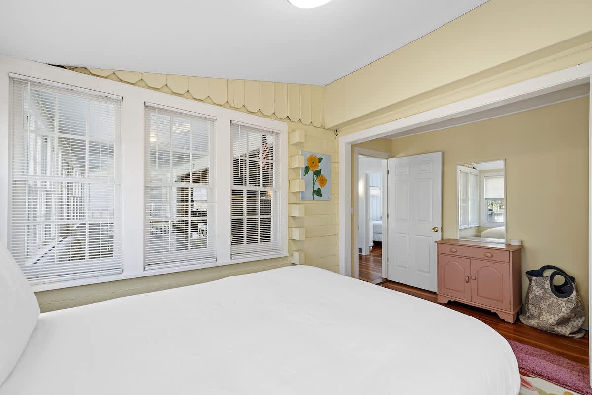 Bedroom 3 is on the upper level and has a queen-sized bed.