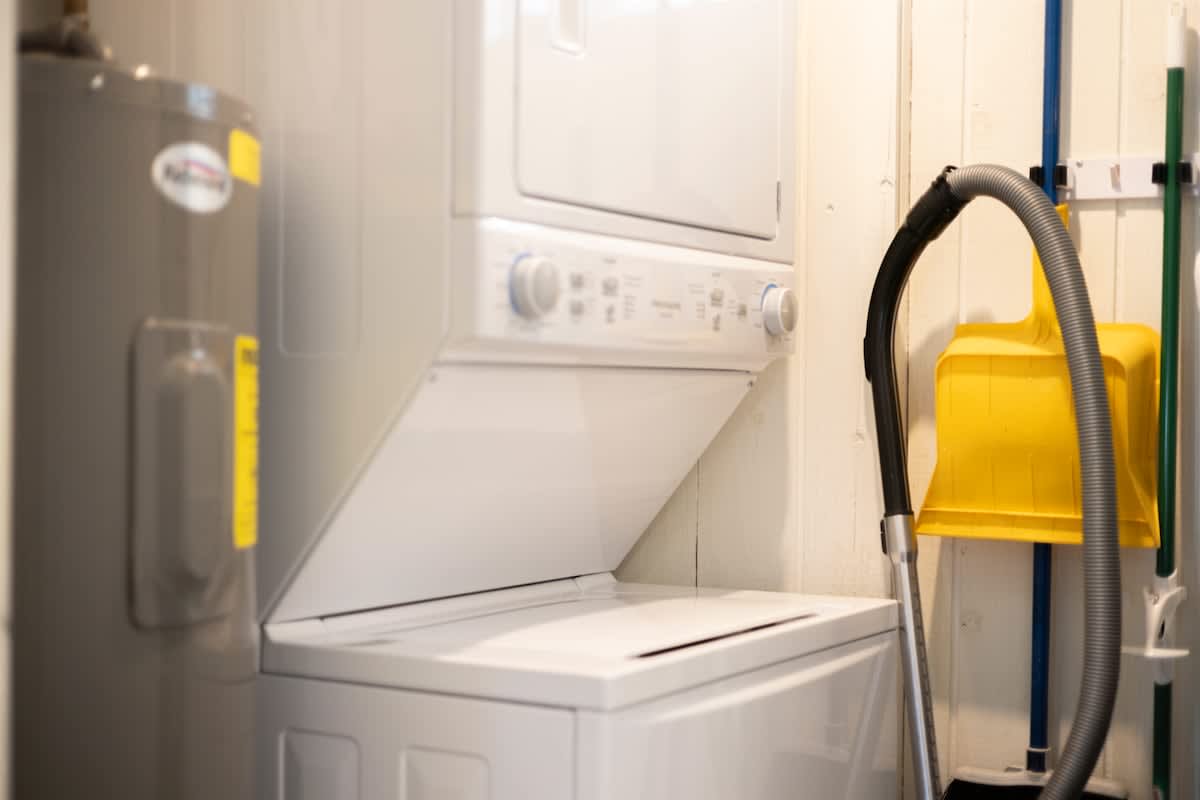 Freshen up beachwear anytime with the in-home washer and dryer.