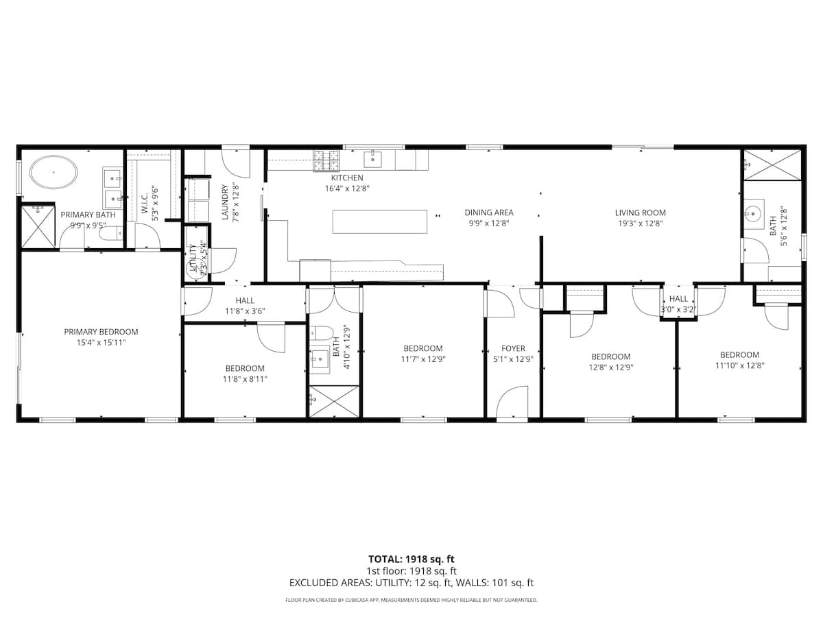 Cozy Haven's floor plan layout.