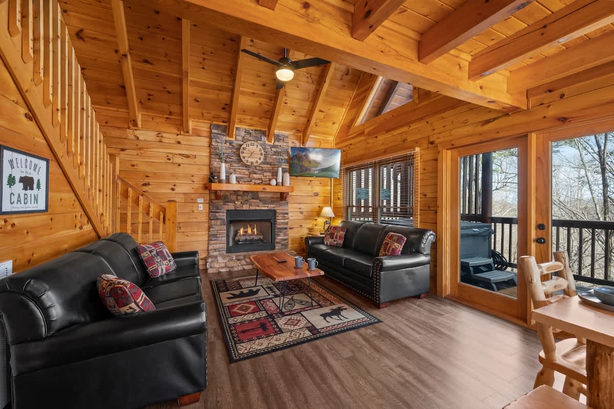 Living room with two large sofas!  Left sofa is a sleeper sofa!