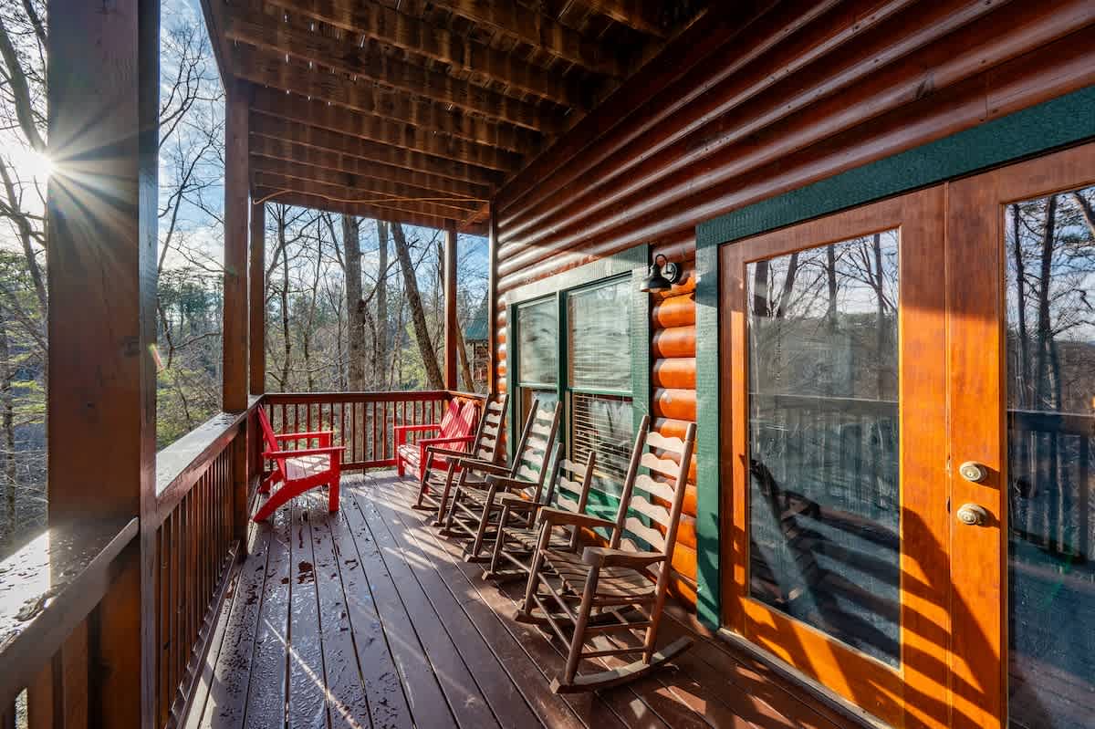 Lower Deck - hangout nook with twin double adirondacks!