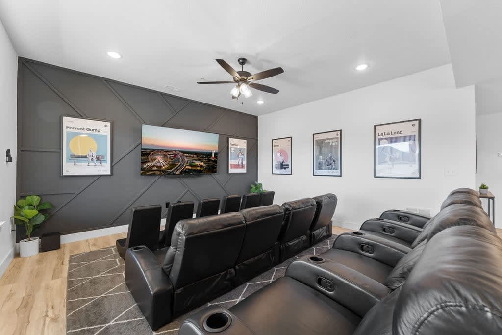 Theater room that seats 14!  Throw blankets available for this area as well.