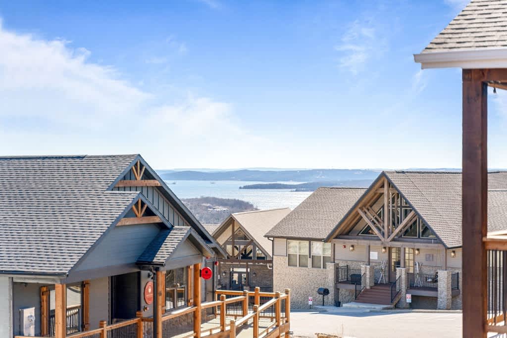 Lovely view of the lake in the distance from the deck!