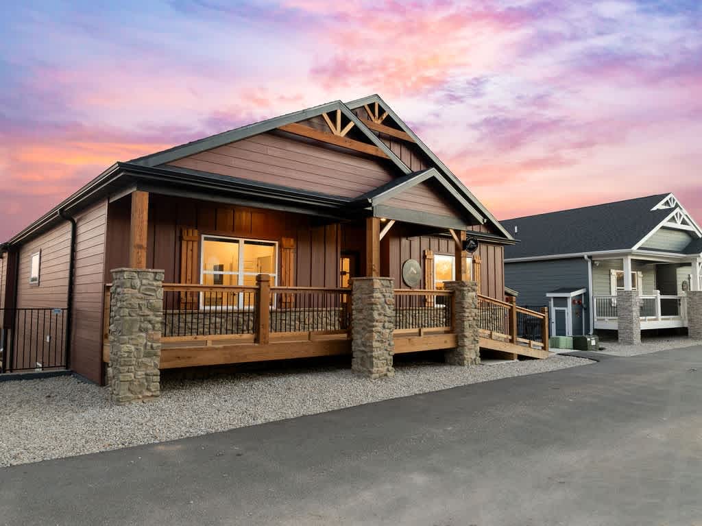 Front of Lodge - twilight view