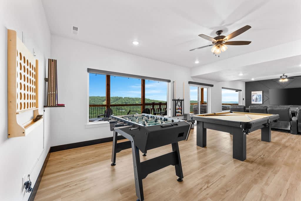 Pool Table, Foosball Table, Giant Connect Four, Boss Toss (wall mounted bean bag toss game), Hook 21, two Arcade Games (with over 60 games!) - We will keep you entertained.