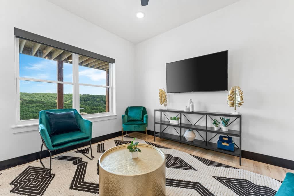 Bottom (3rd) Floor living room area!  This is a great hang-out spot to get away from the crowds if you're looking for a place to unwind.