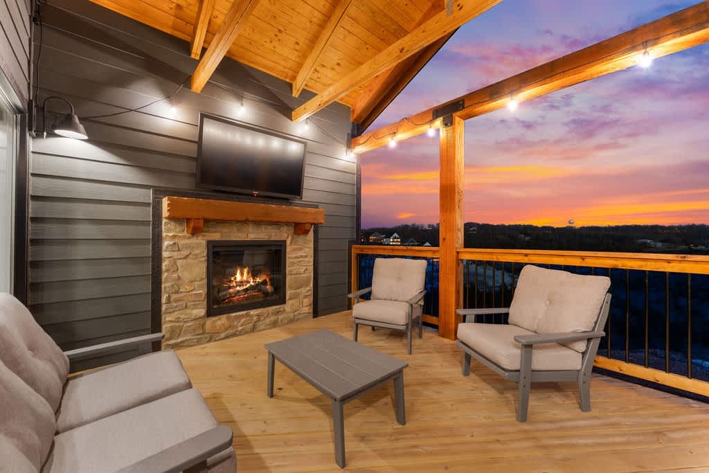 Outdoor Smart Roku TV on the upper deck!  Stream whatever you'd like!