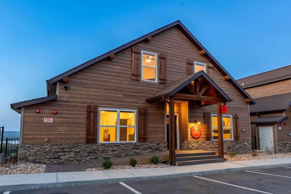 Twilight View of the front of the lodge!