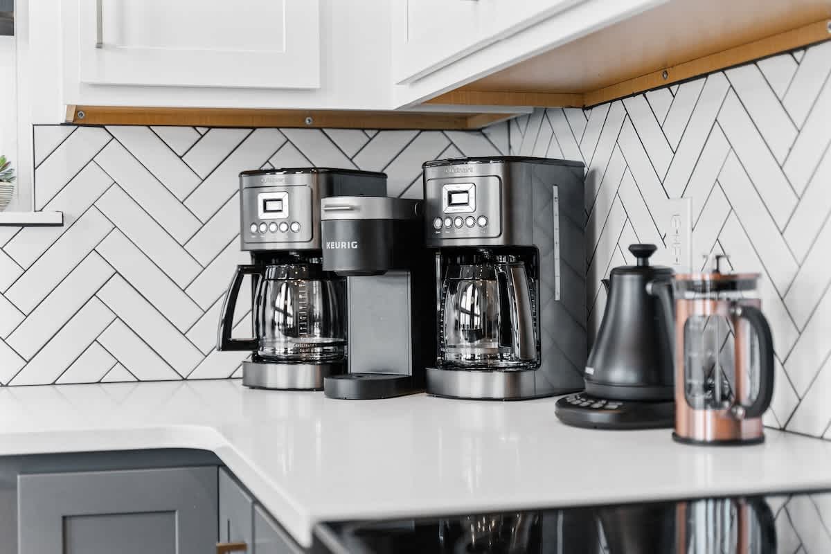We take your coffee game very seriously - drip, french press, and KEURIG for your use!