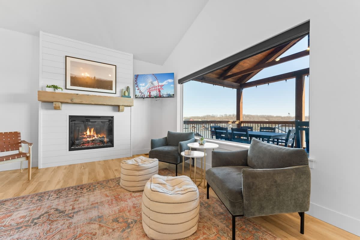 Family Room with big windows to take in the view