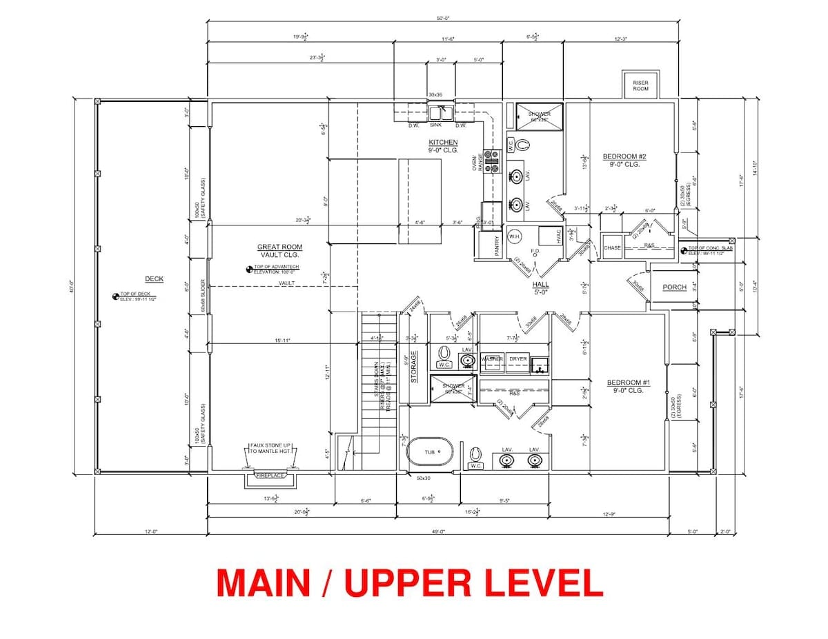 Main Level - Wheelchair accessible without stairs (there is a ramp on the front of the lodge to access the lodge without stairs), Primary & Jr Primary King Bedrooms, Large Family/Dining Room/Kitchen, back deck with Outdoor Fireplace and a Lake View! 