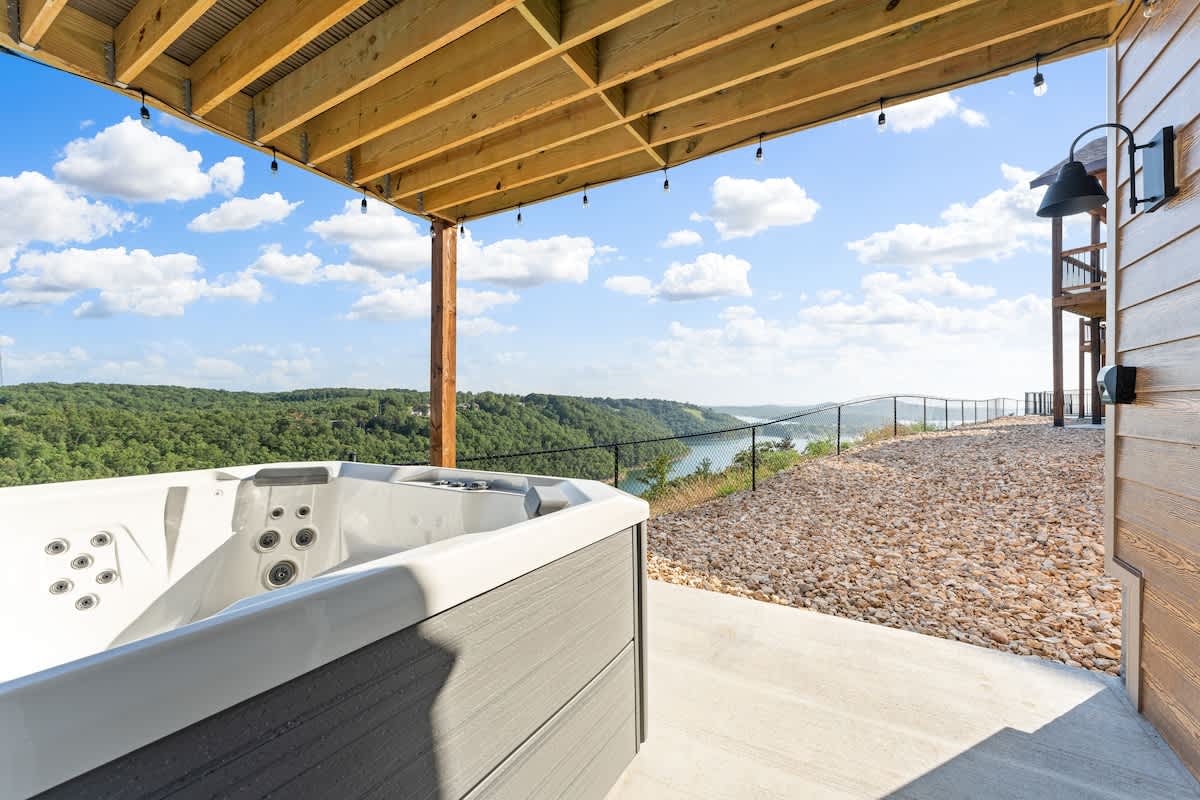 Hot Tub on the lower back patio with great views