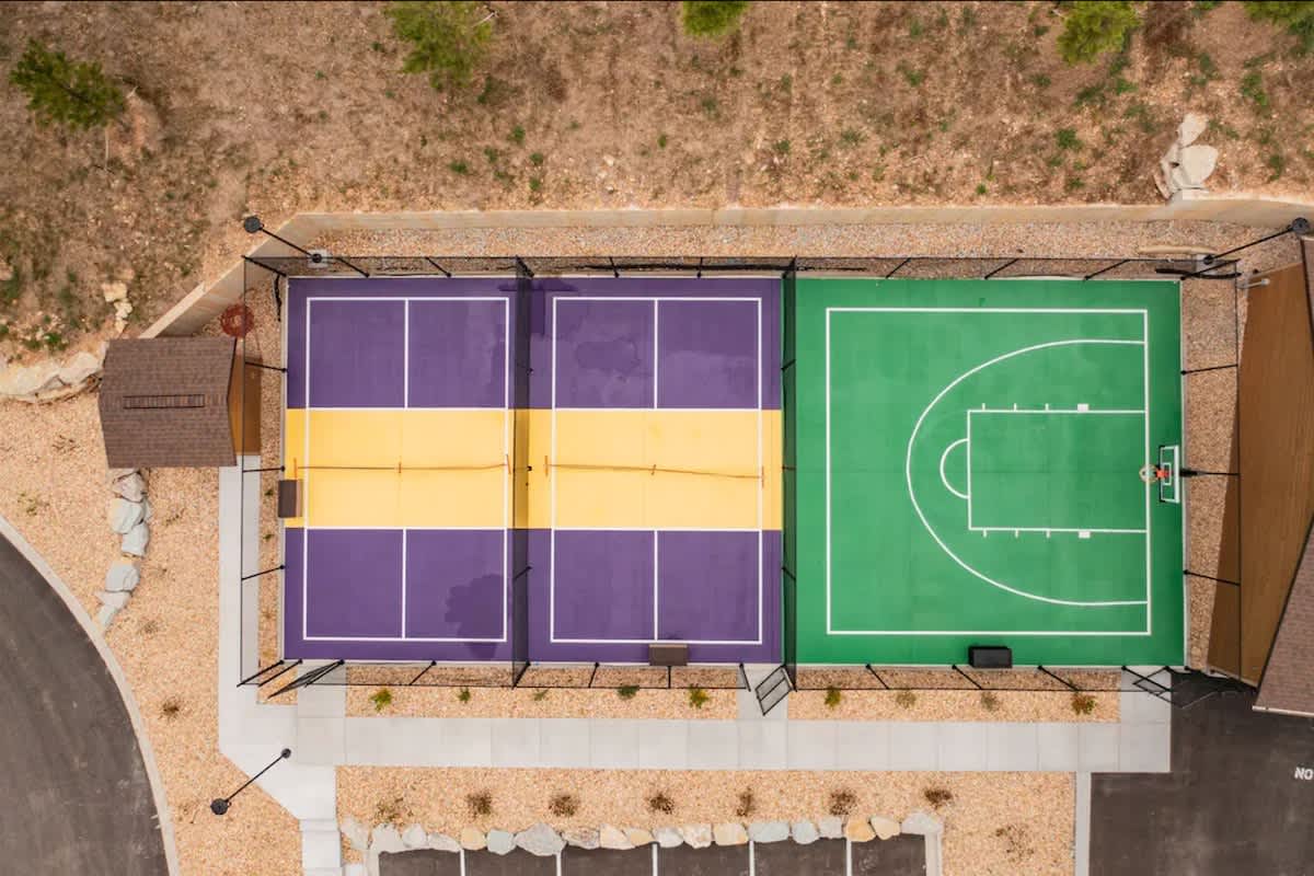 2 Pickleball courts and 1 basketball court