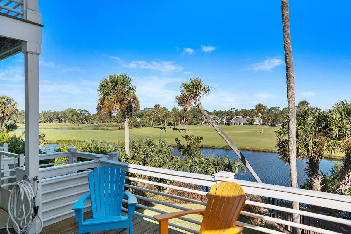 Beautiful golf course views from the backyard