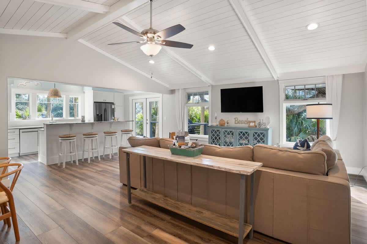 Open Concept Living Room, Dining Room, and Kitchen