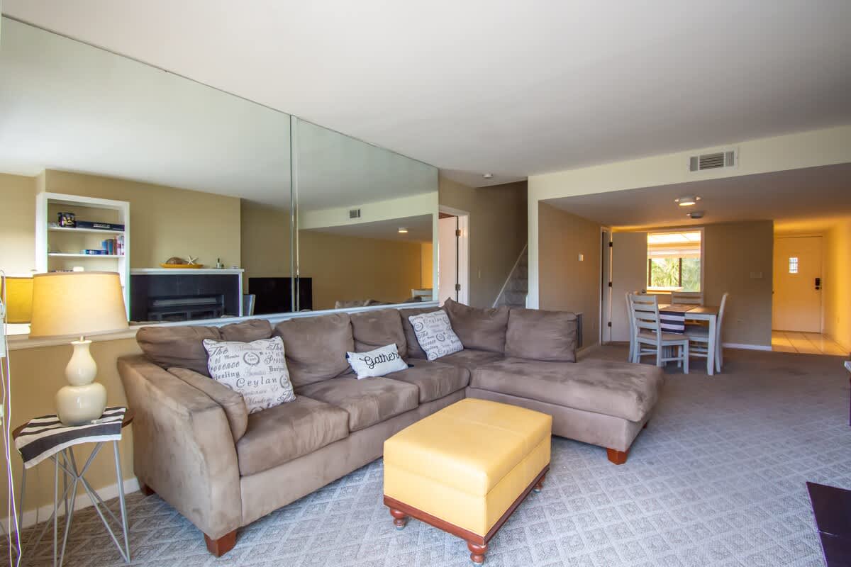 Open concept living and dining room