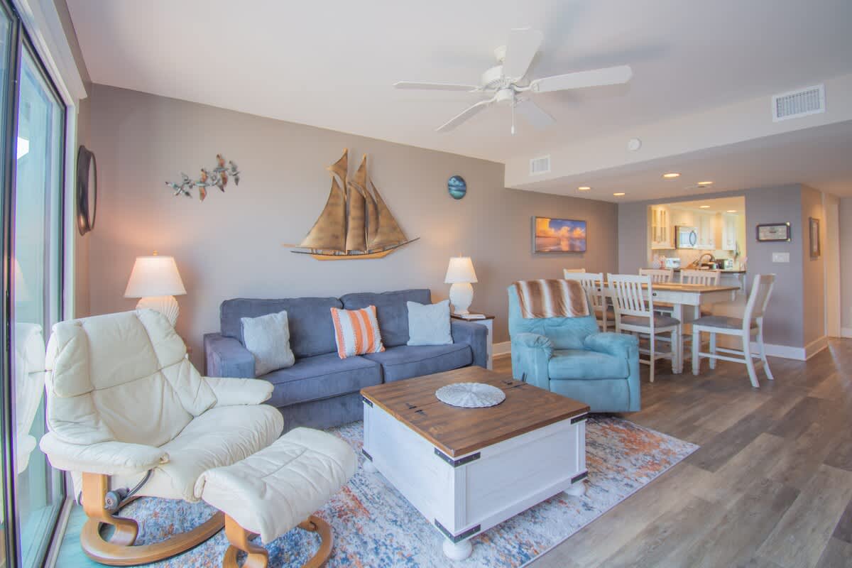 Living Room with Access to Ocean Front Balcony