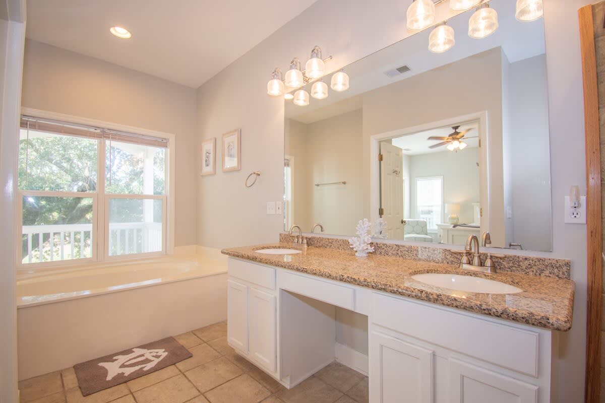 Primary Bathroom with Soaking Tub and Separate Shower